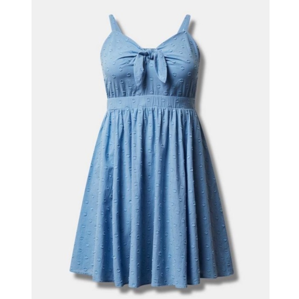 TORRID NWT MINI EMBROIDERED CHALLIS TIE FRONT SKATER DRESS